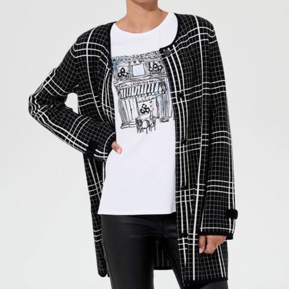 Karl Lagerfeld Paris Double Knit Cardigan Jacket - Picture 2 of 3
